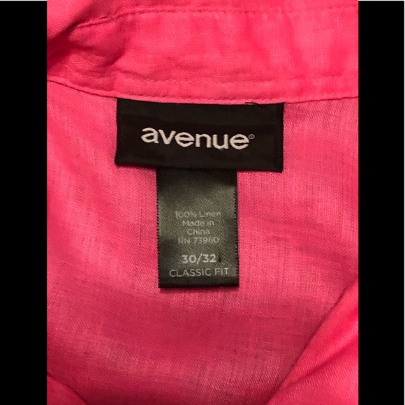 Avenue 30/32  Button Up Shirt Top🌷100%  Linen Summer Classic - Picture 6 of 9